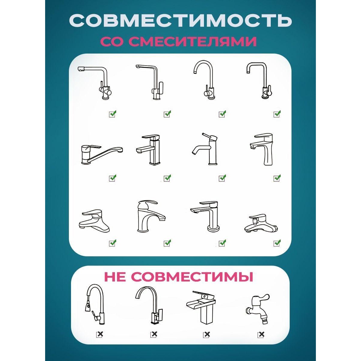 Насадка для крана аэратор (экономитель воды) удлинитель для крана Faucet Splash Head