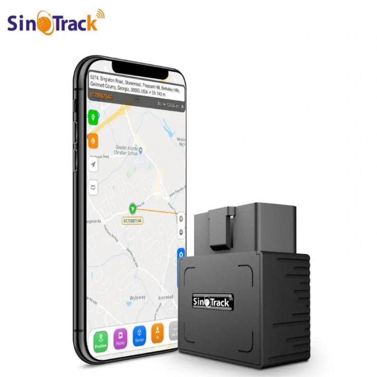 GPS-трекер для отслеживания автомобиля OBDII GSM SinoTrack, ST-902 с кабелем, 16-контактный разъем