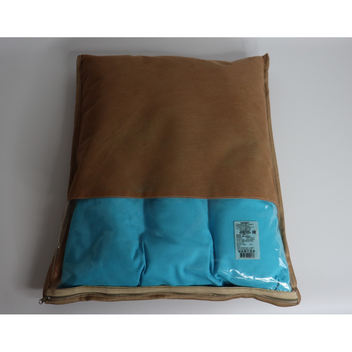 Подушка из гречневой лузги 40х50 см, 3 секции