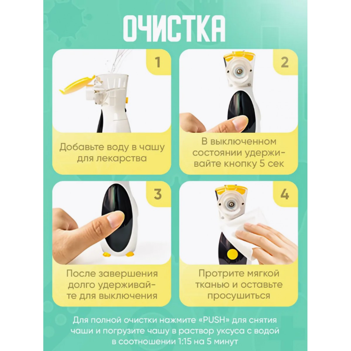 Ингалятор небулайзер портативный для детей и взрослых со счётчиком