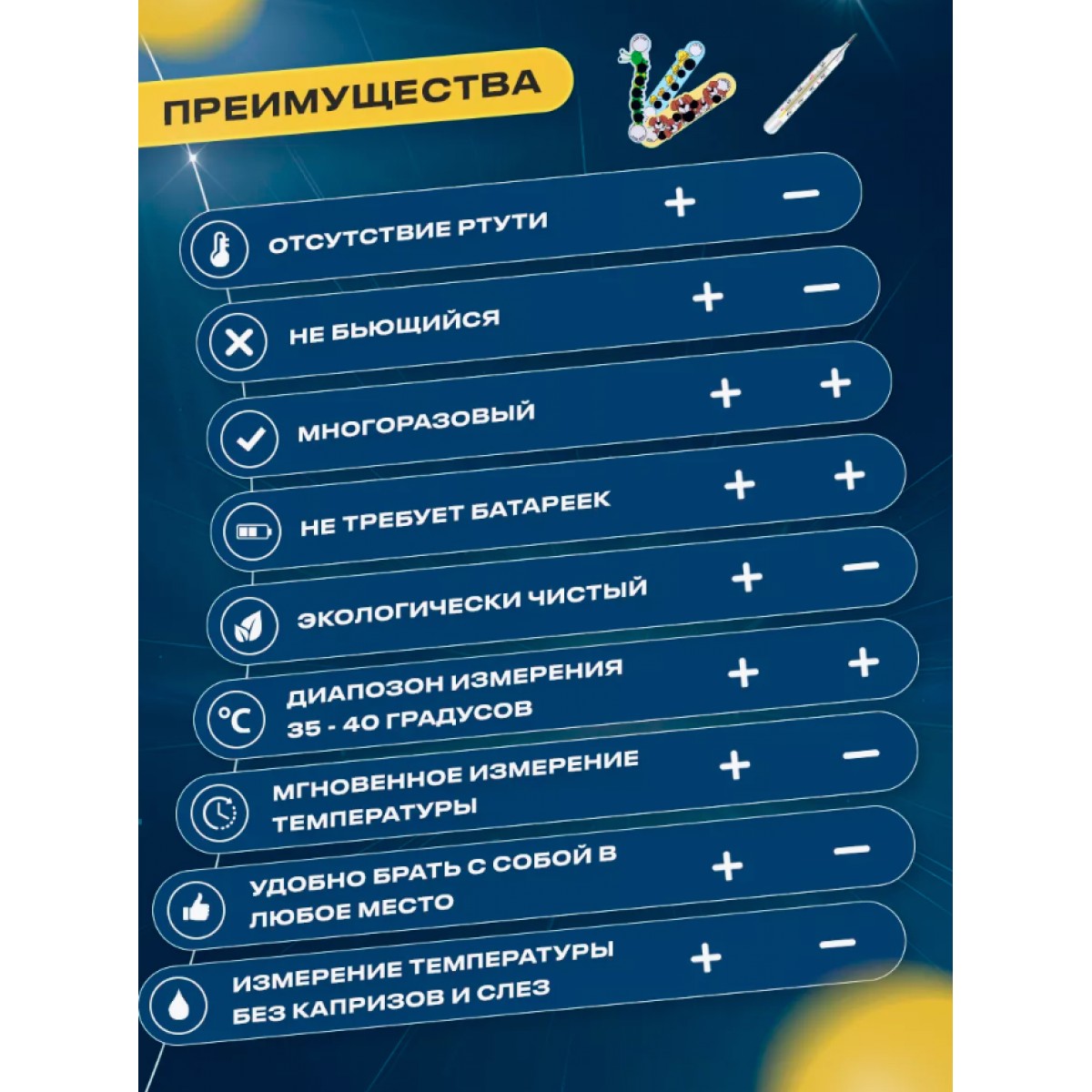 Детский термометр для новорожденных, наклейка