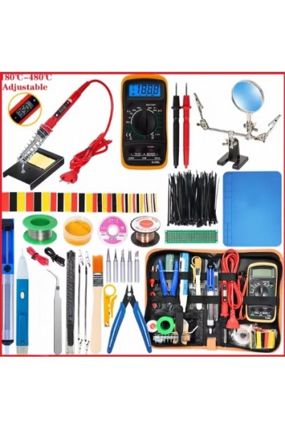 Паяльник электрический с регулировкой, большой паяльный набор Паяльник электрический с регулировкой, большой паяльный набор