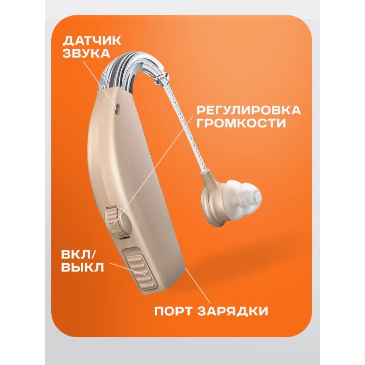 Усилитель звука для пожилых с зарядкой, 2 шт