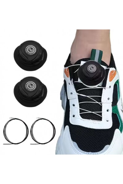 Шнурки автоматические с фиксатором 1 пара, Sport черные Шнурки автоматические с фиксатором 1 пара, Sport черные