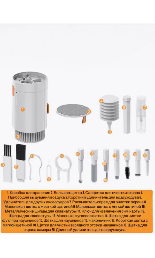 Щетка для чистки клавиатуры и компьютера 20в1