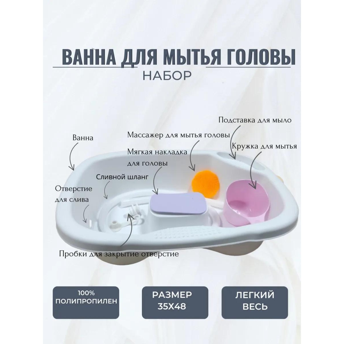 Пластиковая ванночка для мытья головы