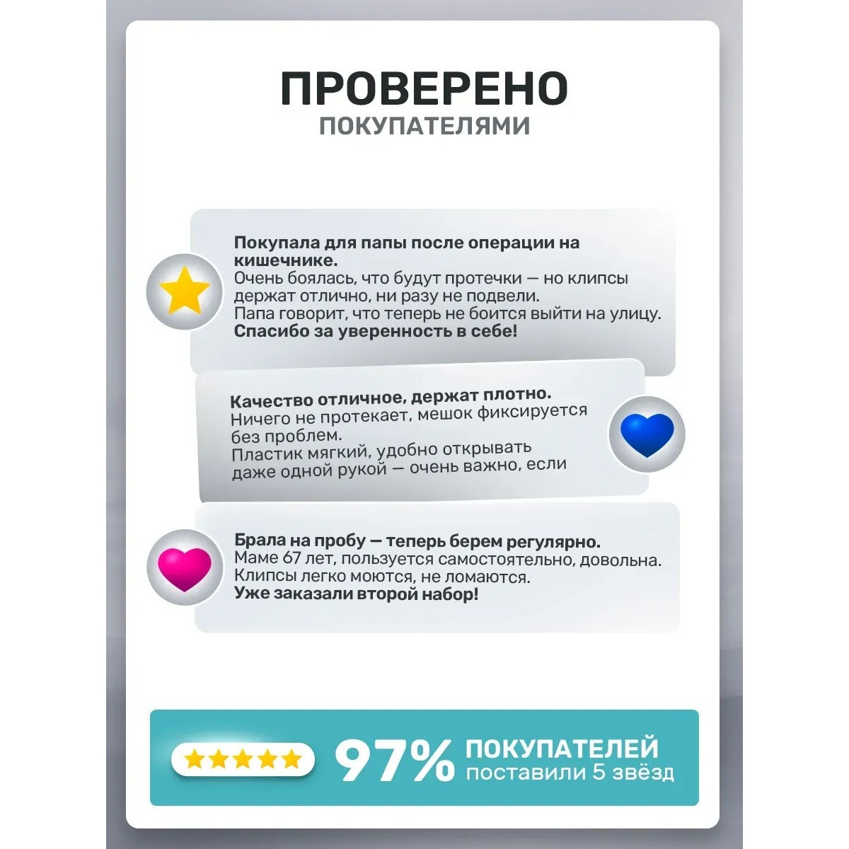 Зажим для фиксации для калоприемного мешка