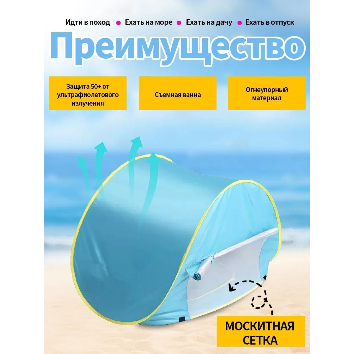 Детский бассейн с тентом, игровой пляжный комплекс