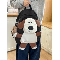 Рюкзак школьный для девочек и мальчиков с собакой (черный)