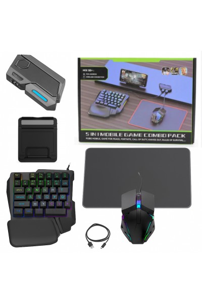Игровой комплект для телефона 5 в 1, геймпад, клавиатура, мышь для телефона, MIX SE