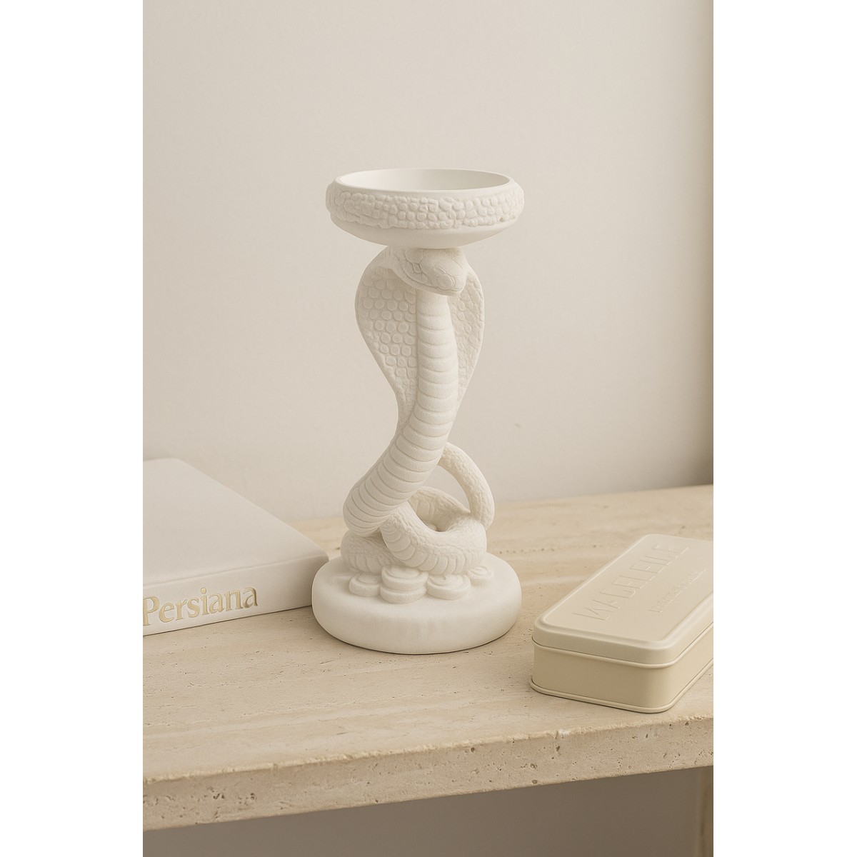 Гипсовая фигурка, статуэтка для декора и раскрашивания Змея, подставка, органайзер, кобра