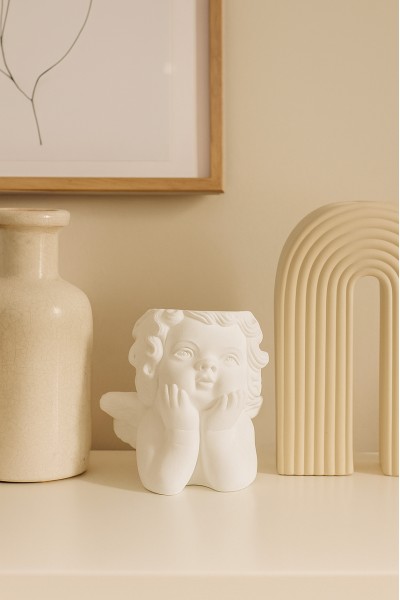 Гипсовая фигурка, статуэтка для декора и раскрашивания Ангел, подставка, органайзер