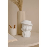 Гипсовая фигурка, статуэтка для декора и раскрашивания Дама в шляпе, подставка