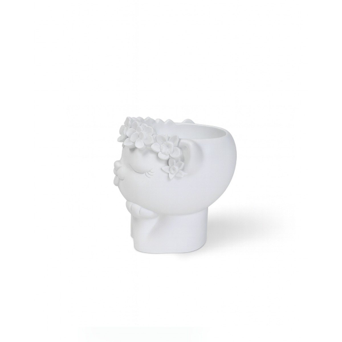 Гипсовая фигурка, статуэтка для декора и раскрашивания Кошка с венком, подставка, органайзер