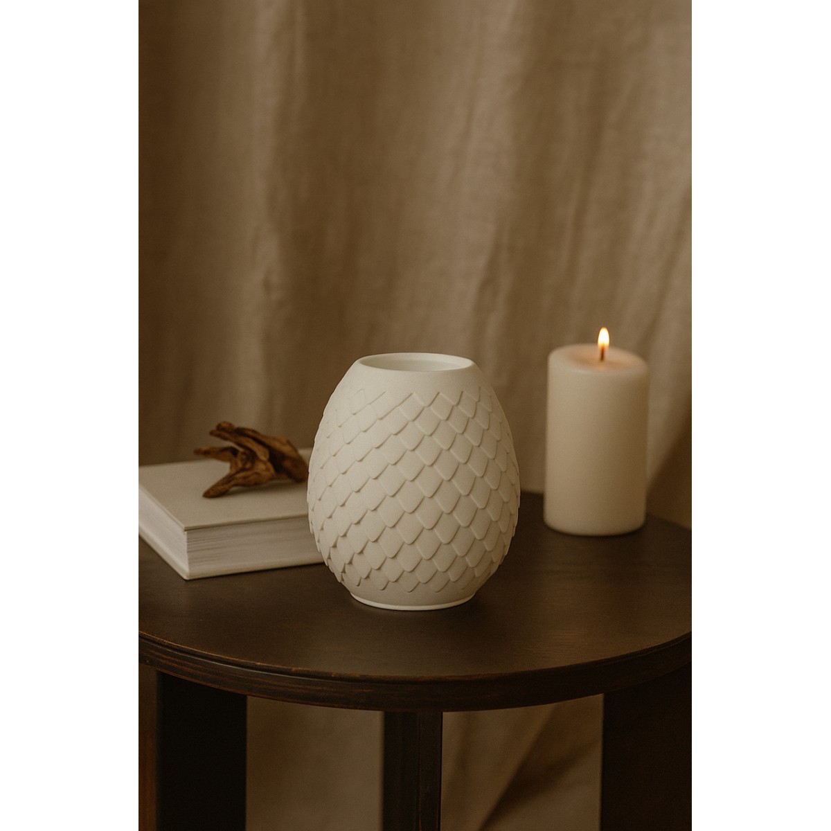 Гипсовая фигурка, статуэтка для декора и раскрашивания Ваза шишка, подставка, органайзер