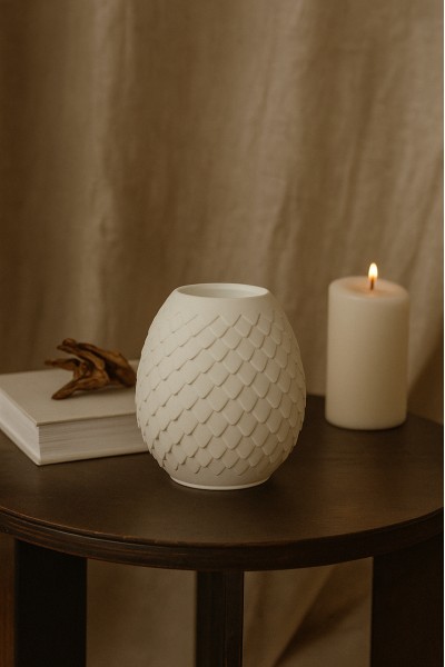 Гипсовая фигурка, статуэтка для декора и раскрашивания Ваза шишка, подставка, органайзер