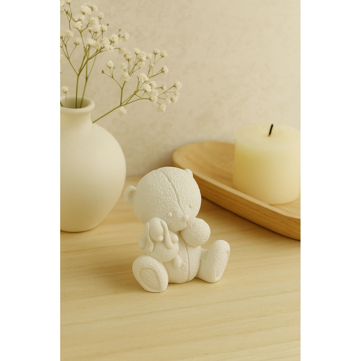 Гипсовая фигурка, статуэтка для декора и раскрашивания Мишка, медведь