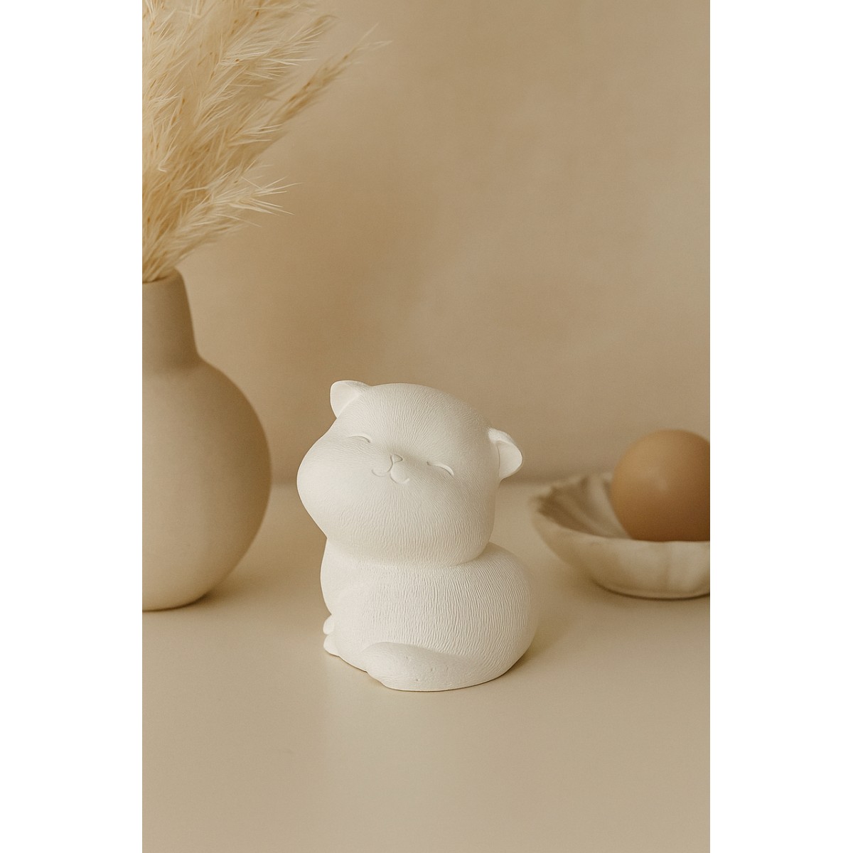 Гипсовая фигурка, статуэтка для декора и раскрашивания Котик