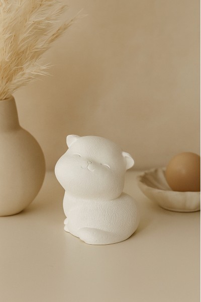 Гипсовая фигурка, статуэтка для декора и раскрашивания Котик