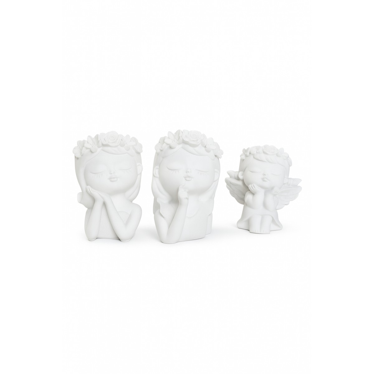 Набор фигурок, статуэток для декора и раскрашивания Три девочки, подставка, органайзер