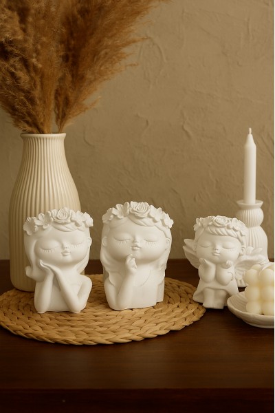 Набор фигурок, статуэток для декора и раскрашивания Три девочки, подставка, органайзер