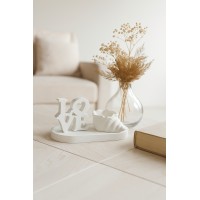 Набор фигурок, статуэток для декора и раскрашивания Love и ракушка на подставке, органайзер