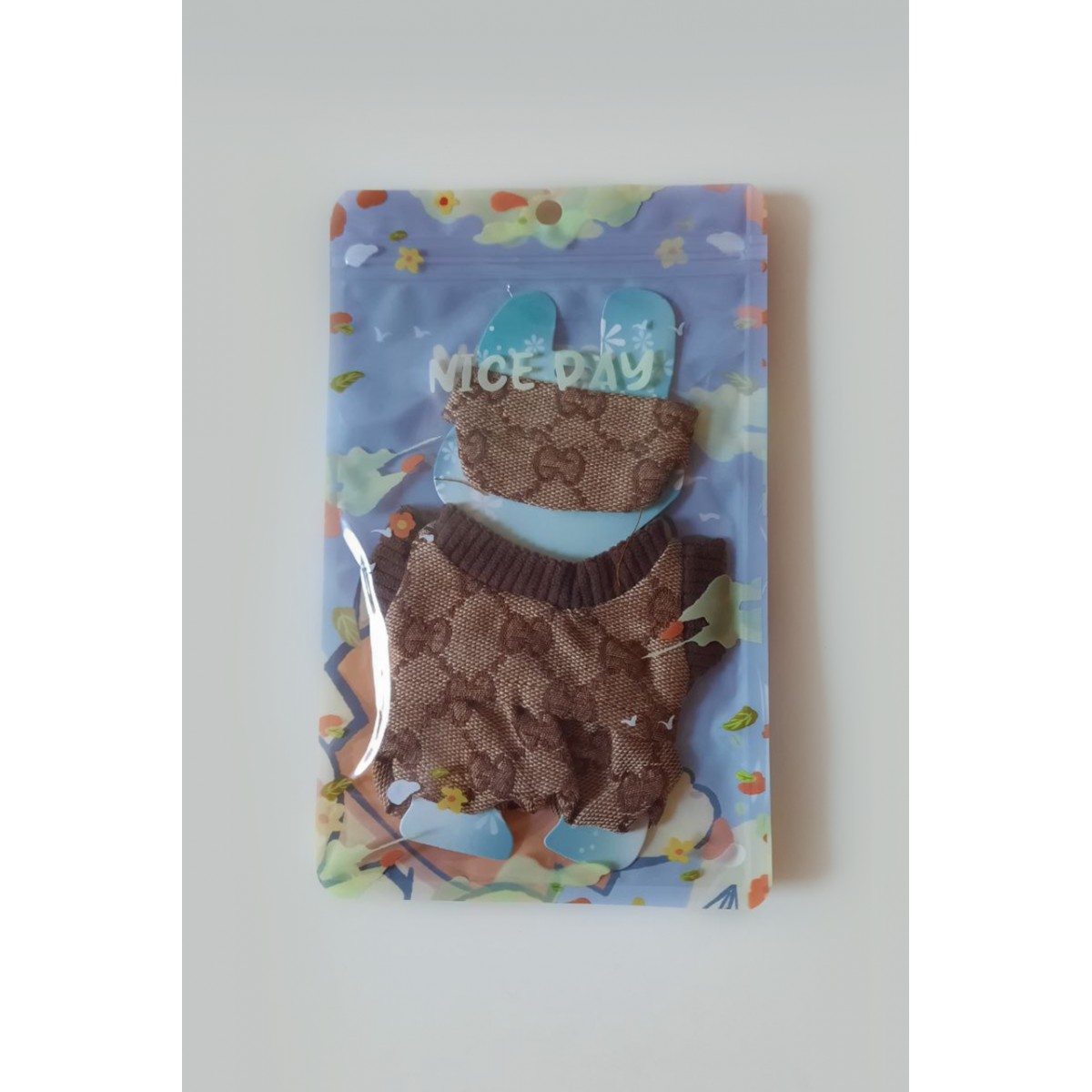 Комплект одежды для LABUBU ЛАБУБУ, коричневый свитер, штаны и шапка