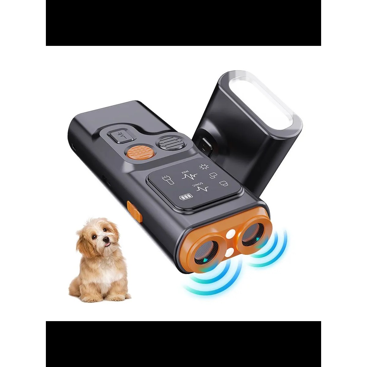 Ультразвуковой отпугиватель собак с 2 режимами и фонариком