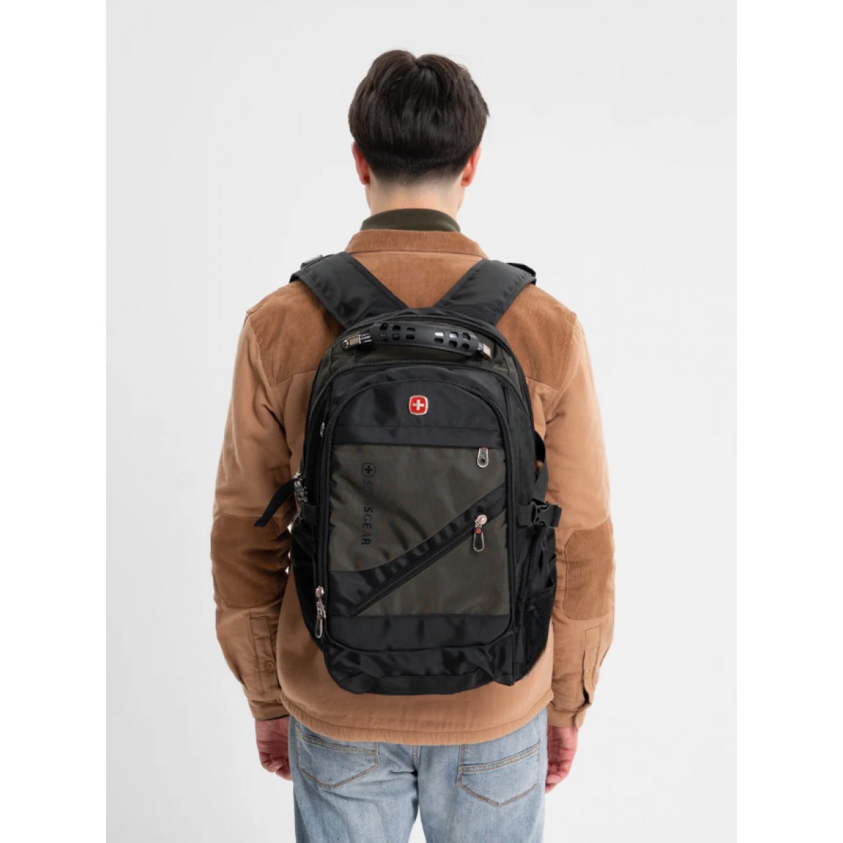 Рюкзак swissgear 8810 usb+выход для наушников 3.5, зеленый, мужской, городской, ранец, спортивный