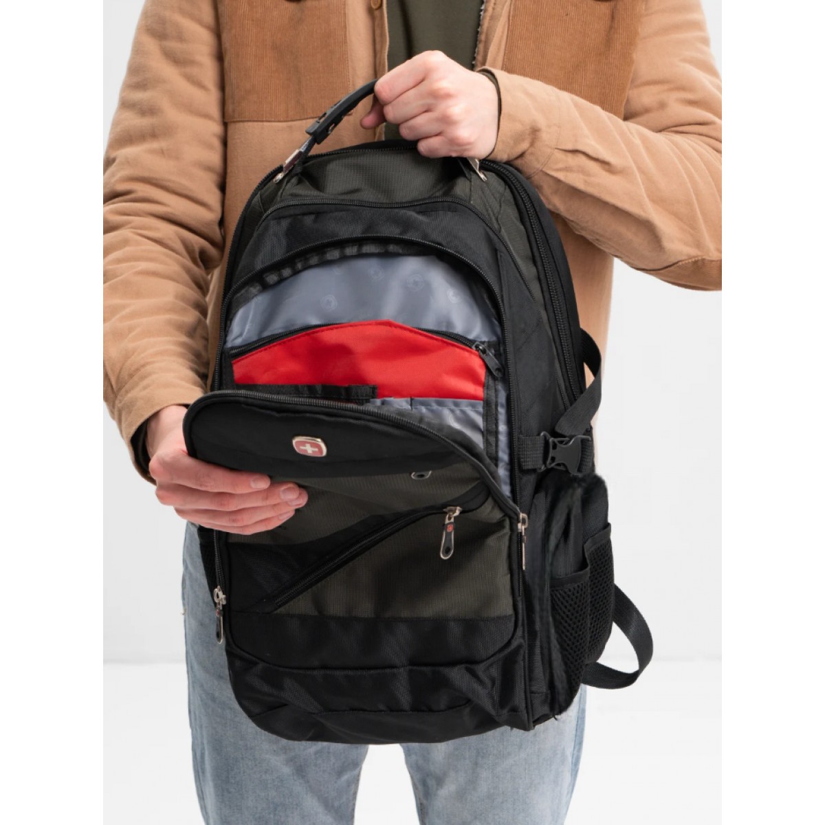 Рюкзак swissgear 8810 usb+выход для наушников 3.5, зеленый, мужской, городской, ранец, спортивный