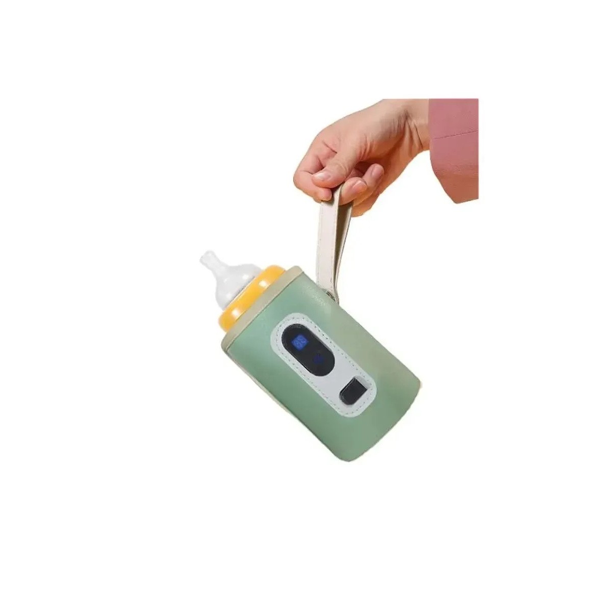 Подогреватель для бутылочек с дисплеем, портативный от USB, розовый