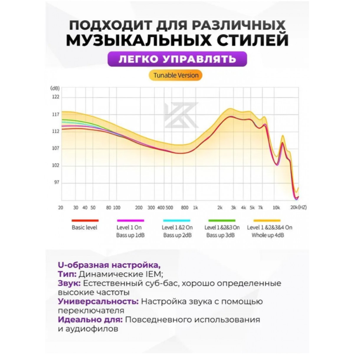KZ D-Fi с переключателями темно-серебристые с микрофоном