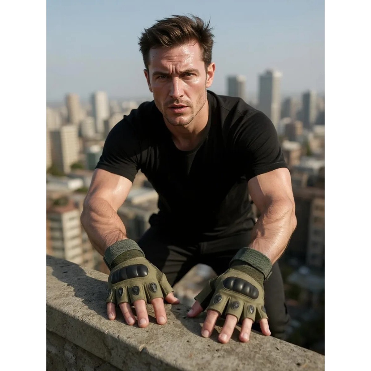 Тактические перчатки без пальцев для охоты, туризма, рыбалки