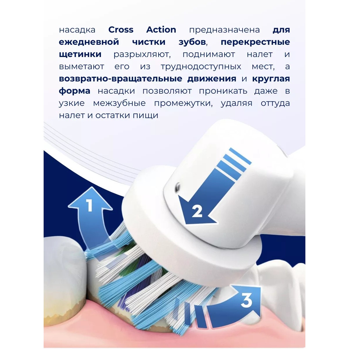 Oral-B насадка для зубной щетки Cross Action белая 1 шт