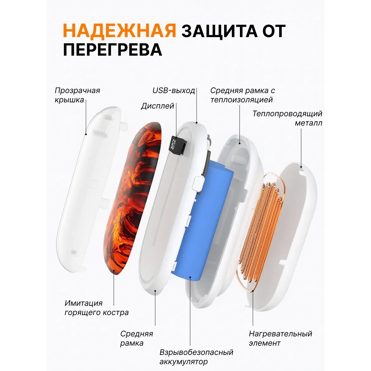 Грелка для рук электрическая с повербанком