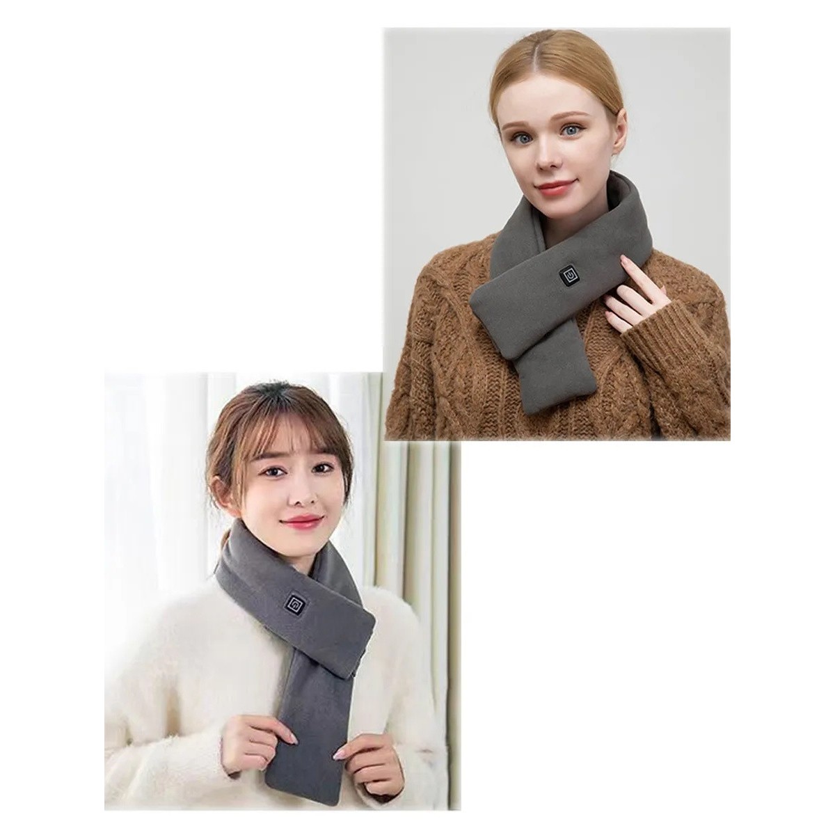 Шарфик серый с подогревом