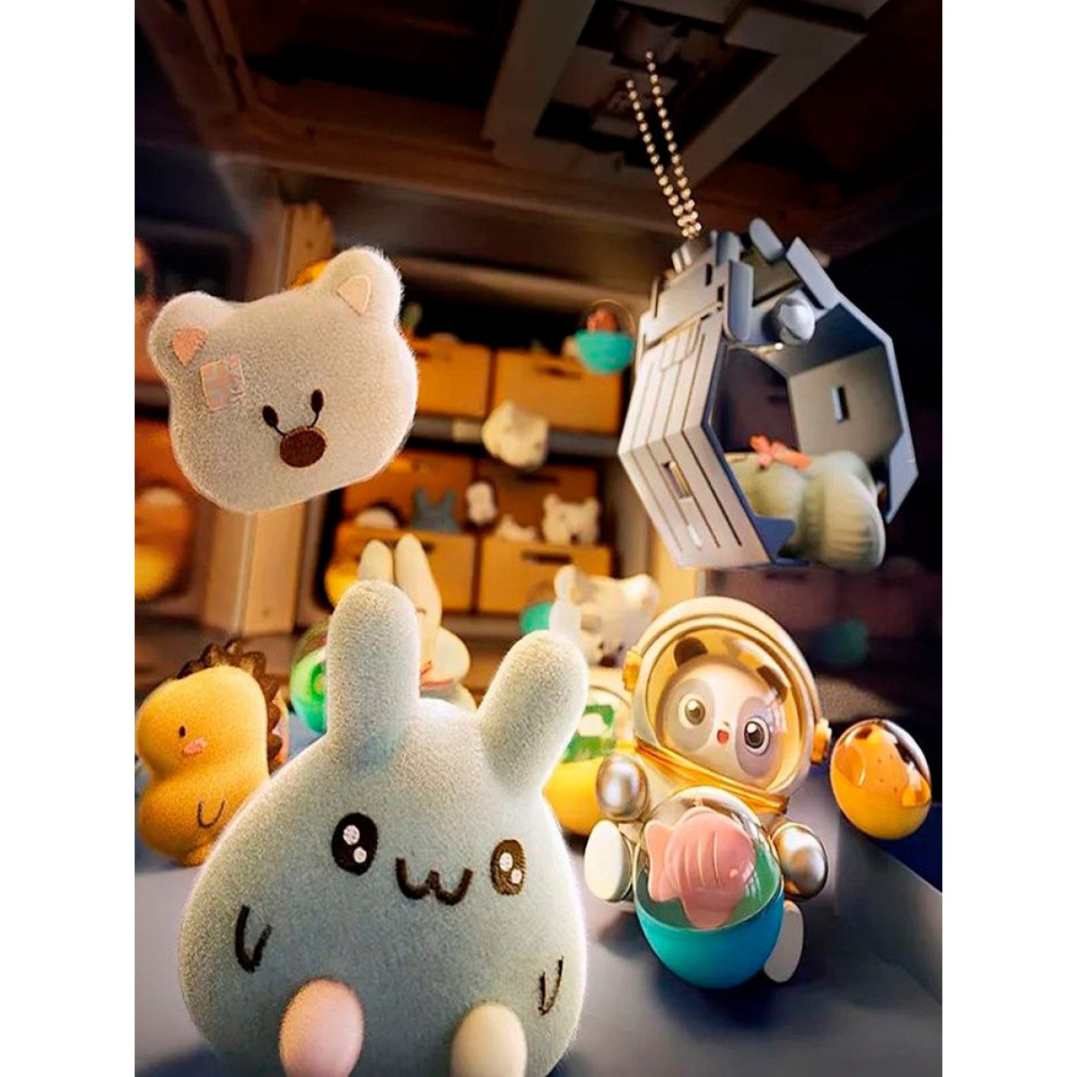 Игровой автомат с игрушками детский, коричневый с мишкой, хватайка