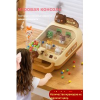 Детская игровая машинка для пинбола, коричневая с мишкой