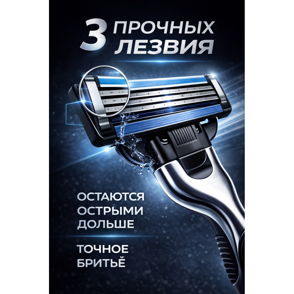 Кассеты для бритья, сменные лезвия бритвы Mach3, 4 шт.