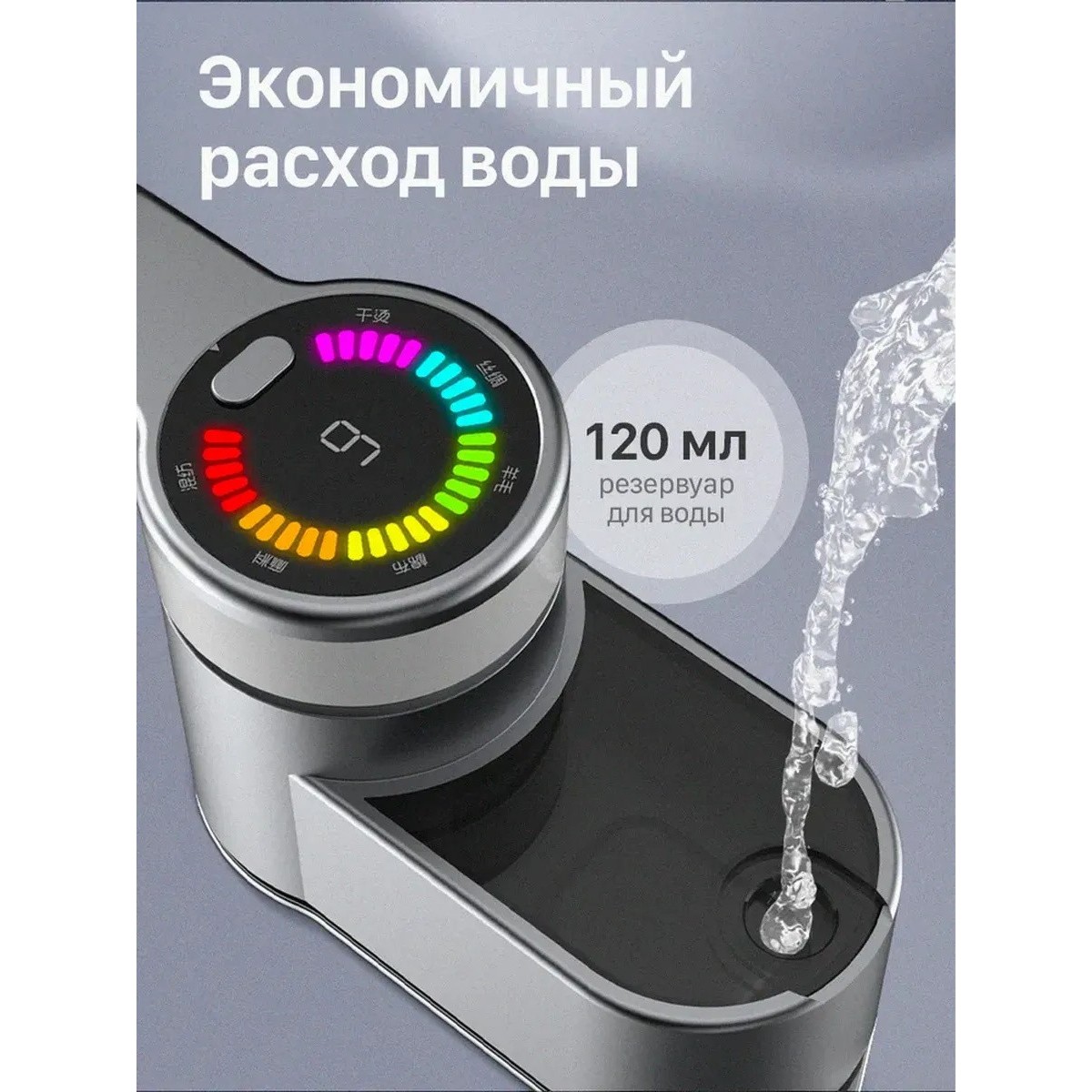 Ручной мощный вертикальный отпариватель для одежды, серый