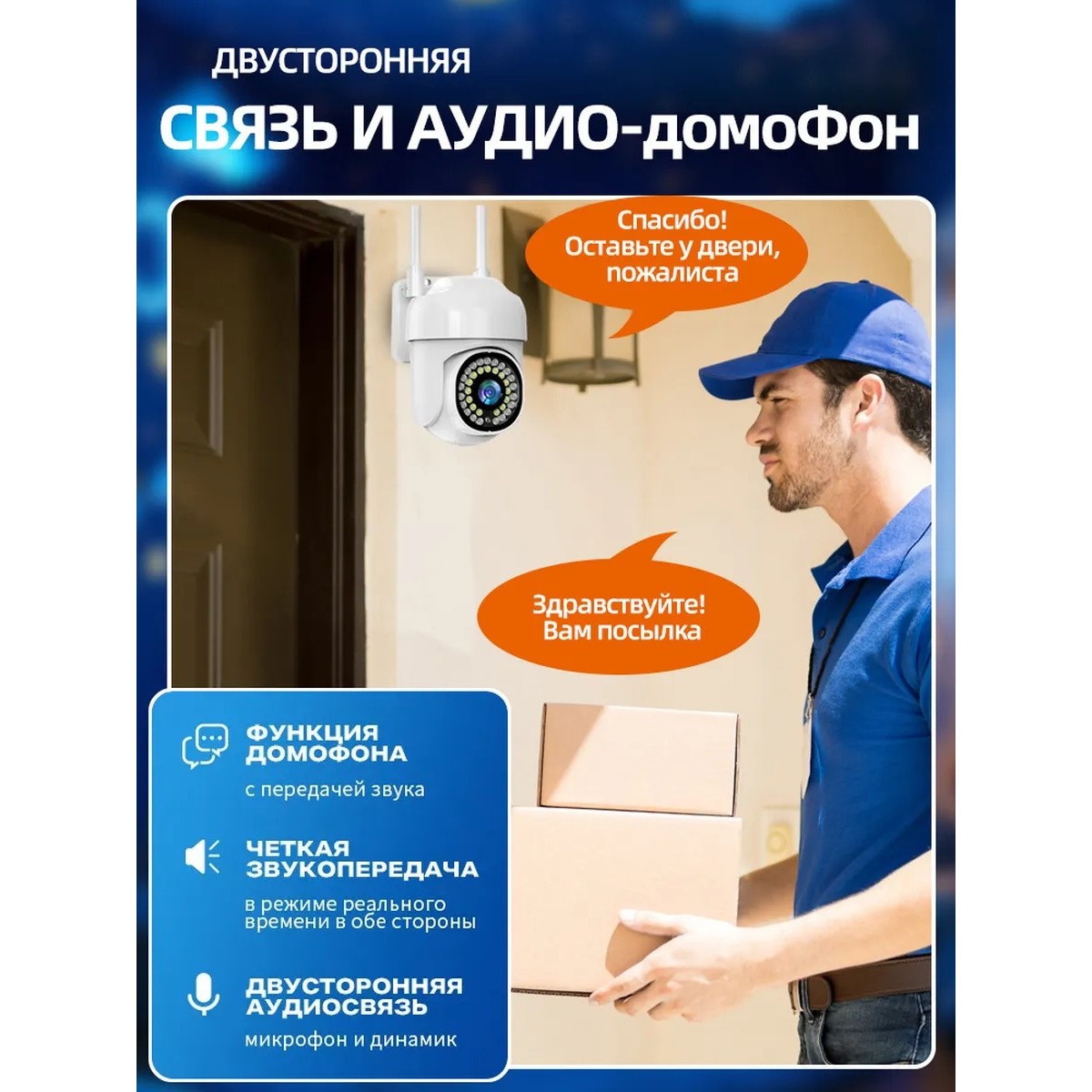 Уличная камера видеонаблюдения для дома 1080 HD WIFI IP CAMERA