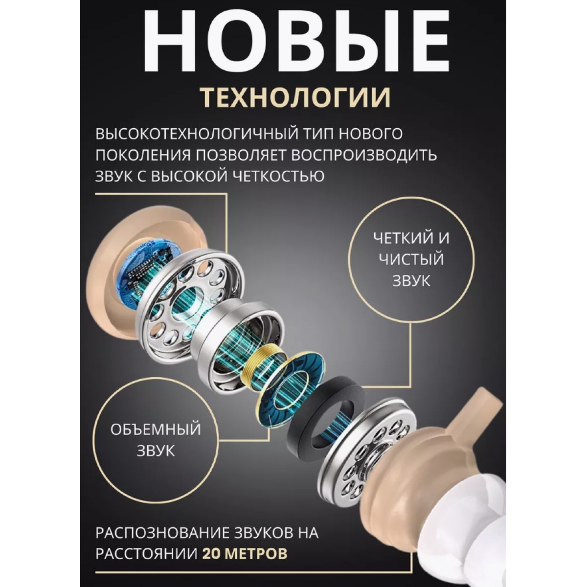 Заушный усилитель звука для пожилых