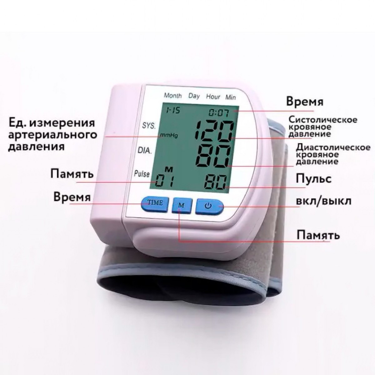 Электронный тонометр на запястье Blood Pressure Monitor CK-102s